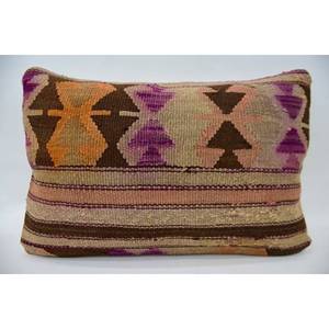 Oreiller de traversin Kilim Bohème multicolore 16x24 pouces, laine tissée imprimée vintage de luxe, antidérapante, écologique, amovible et décorative. - Product Image 1