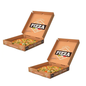 Cajas de papel artístico de cartón corrugado laminado mate a buen precio, materiales reciclados, embalaje de caja de pizza con logotipo personalizado - Product Image 2