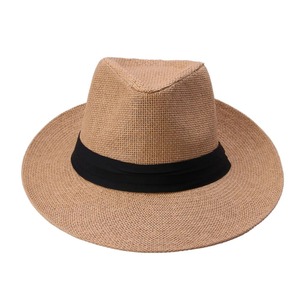 Hot Fashion Summer Casual Unisex Beach <b>Trilby</b> Large Brim Jazz Sun <b>Hat</b> Panama <b>Hat</b> Paper Straw Women <b>Men</b> Cap With Black Ribbon - Product Image 4
