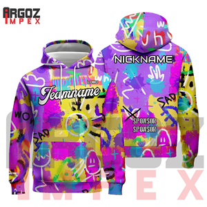 Sudaderas gráficas sublimadas de alta calidad Sudaderas con capucha para hombres Diseños vibrantes Sudaderas con capucha Premium de primera calidad para hombres - Product Image 3