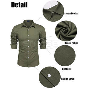 Chemise en jean pour homme au design moderne et confortable, en tissu 100 % coton respirant, style décontracté et écologique - Product Image 2