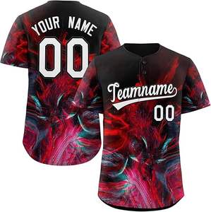 Camiseta de béisbol unisex para adultos con botones personalizados Precio barato Ropa deportiva con nombre personalizado y estilo uniforme de número - Product Image 5