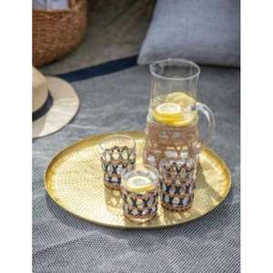 Impresionante bandeja de servicio de latón hecha a mano para profesionales y artistas del hogar que buscan elegancia y utilidad en artículos para servir - Product Image 1