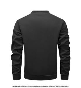 Chaqueta universitaria lisa en blanco para hombre, chaqueta a rayas de béisbol para hombre, botón de manga larga de alta calidad - Product Image 6