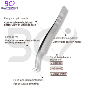 Easy to Use Non Slip Fiber Tip Eyelash Extension Grafted Tweezers, High Precision Effortless Stainless Steel Tweezers - Product Image 4
