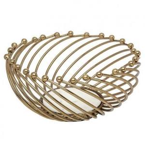 Bol en fil métallique rond doré de haute qualité pour utilisation de mariage bol à fruits et légumes de qualité alimentaire - Product Image 1