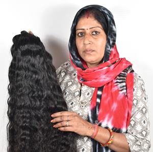 Raw Indian Virgin Vendor <b>One</b> Donor Unprocessed Cuticle Aligned Natural Bundles Wavy Temple Human <b>Hair</b> <b>Extensions</b> - Product Image 1