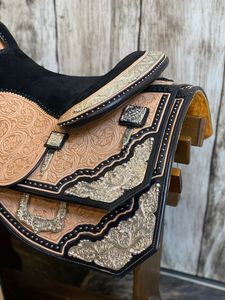 Vente chaude Western Barrel Racing Western Horse Saddle Trail Deep Seat Équipement de cheval de qualité supérieure Silver Design Quality - Product Image 3
