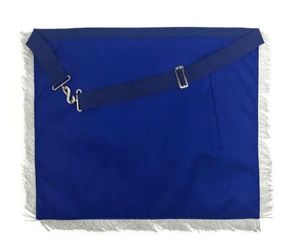 Navy Blue Master Mason Lodge Apron Elegant <b>Silver</b> Hand Embroidery Square Shape Handcrafted Cross-Stitching Needlework - Product Image 3