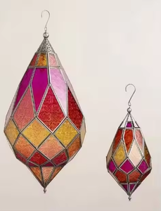 iron <b>Moroccan</b> hanging lantern with traditional pierced patterns for exotic and dreamy candlelight by <b>decor</b> impex - Product Image 6