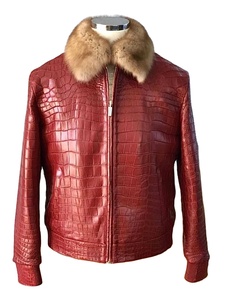 Chaquetas para Hombre, Chaqueta de Cuero con Estampado de Cocodrilo para Hombre, Cuero Vacuno Genuino, Estilo Moderno, Nueva Chaqueta de Cuero al por Mayor para Hombre - Product Image 4