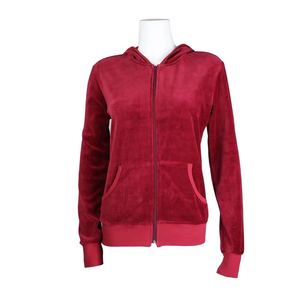 Nouveau Style fermeture éclair complète avec deux poches confortable et décontracté à manches longues col roulé fermeture éclair sweats à capuche courts pour femme - Product Image 1