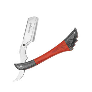 Maquinilla de afeitar profesional para Barbero, mango de madera para salón de belleza, con corte recto, venta al por mayor - Product Image 2