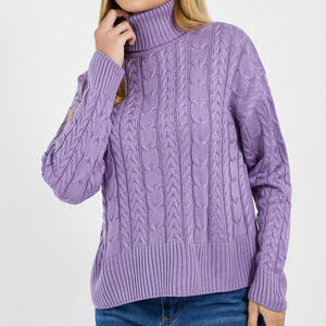 Sweat-shirt surdimensionné en molleton de coton pour femme, col rond, hiver, avec logo personnalisé sur le devant - Product Image 1