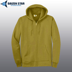 เสื้อฮู้ดซิปผู้ชาย สีพื้น ผ้าฝ้ายฟลีซ 100% ทรงปกติ ใส่ได้ทุกวัน สไตล์ลำลองสำหรับฤดูหนาว รับผลิตแบบ OEM พร้อมบริการพิมพ์ลายดิจิตอล - Product Image 4
