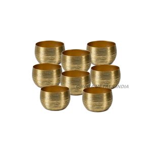 Bol de service rond en métal texturé doré à la mode, design moderne et élégant pour la cuisine domestique, les repas et les fêtes - Product Image 6