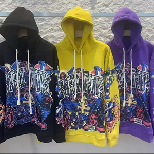 เสื้อฮู้ดผู้ชายและผู้หญิงผ้าฝ้าย450GSM บ็อกซี่พอดีไหล่ไหล่ตกพิมพ์ลายหน้าจอได้ตามต้องการ - Product Image 1