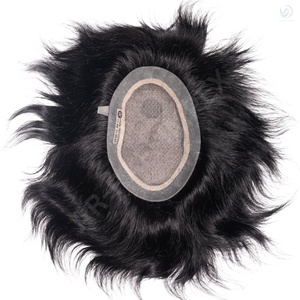 Tupé Premium de Dubai para hombre con técnica de PU de encaje frontal Mirage, cabello Remy indio, textura recta, postizo Premium Miraz Border - Product Image 4