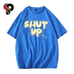 Camiseta de algodón de calidad de primera clase para mujer, estampado de soplo liso de gran tamaño, logotipo personalizado, patrón sólido - Product Image 3