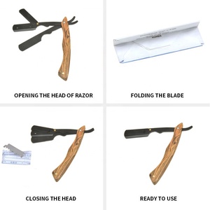 Best Straight <b>razor</b> stainless steel silver <b>razors</b> top barber folding shaving <b>razor</b> salon use super cut - Product Image 2