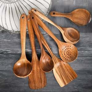 Juego de Cucharas de Madera de Lujo Modernas al por Mayor, Mango Largo, Ecológicas, Duraderas, de Alta Calidad, Naturales, al Mejor Precio, Utensilios de Cocina - Product Image 3