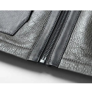 Demi fermeture éclair nouveau Style hommes en cuir véritable fait à capuche/vêtements de rue hommes bas quantité minimale de commande en cuir fait à capuche à vendre - Product Image 1