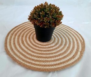 Mantel Individual ecológico redondo clásico trenzado a mano de algodón de yute, mesa de comedor, mesita de noche, posavasos de té, alfombrilla para uso en la cocina - Product Image 2