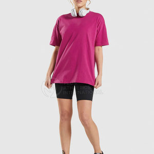 Vente en gros T-shirts pour femmes T-shirt uni pour homme T-shirt haute visibilité Vêtements pour femmes T-Shirt surdimensionné en coton - Product Image 4