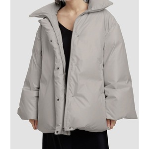 2026 Warm Water Resistant Women oversized puffer jacket Lightweight Vintage Nylon button <b>up</b> down jacket - Product Image 1