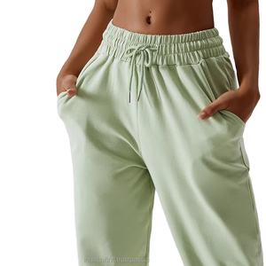 Pantalon de yoga ample pour femme en coton respirant, pantalon de sport, étiquettes personnalisées, sans logo, fabricant de pantalons et de jupes pour femme - Product Image 3