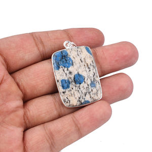 Natural K2 jaspe piedra preciosa 925 colgante de plata esterlina forma de pera joyería de moda colgantes encantos colgante de moda para Unisex - Product Image 1