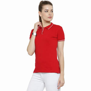 Gran oferta, camiseta Polo para mujer, Color rojo, Media manga de talla grande, 100% de algodón, Polo para mujer adulta para verano - Product Image 3