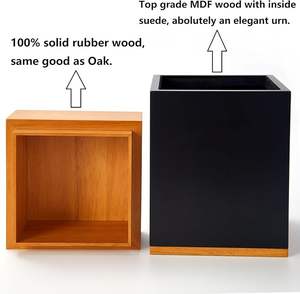 Urnes commémoratives en bois massif pour cendres adultes hommes femmes Design moderne sac en velours pour papa maman urnes funéraires hommes/femmes pour humains - Product Image 2