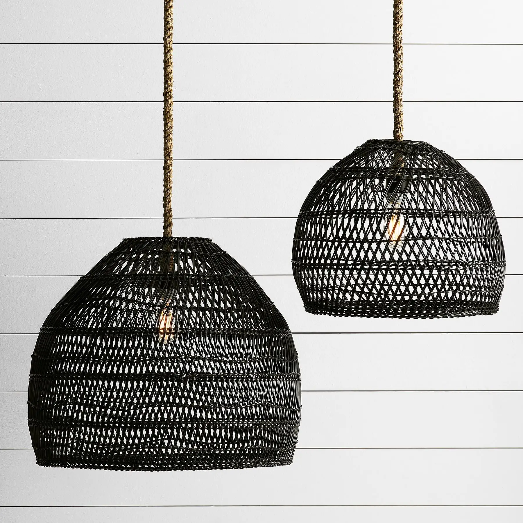 Rattan pendant lampshade rustic style wicker lampshades frame black hanging lamp cover cheapest lamps shade