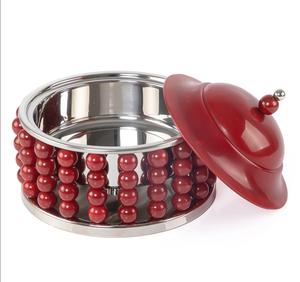 Azul acabado Metal Hotpot resina acabado hecho a mano diseñador cazuela Hotel suministros venta al por mayor Metal calentador de alimentos - Product Image 2