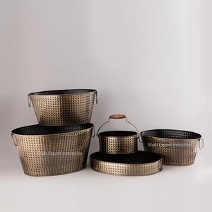 Nuevo diseño, 4 piezas, juego de cubos galvanizados de Metal, juego de artículos de bar para bañera de vino para fiestas, y Bar Club, juego de cubos martillados - Product Image 6
