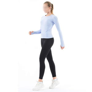 Top Deportivo de Yoga Ligero y Ajustado Personalizado al por Mayor para Mujer, Manga Larga, Tejido Transpirable, para Yoga, Running y Fitness - Product Image 4