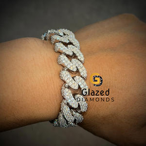 Nueva Cadena Cubana Unisex de Alta Gama con Diamantes de Corte Brillante Exquisito, Claridad VVs, Totalmente Cubierta de Diamantes, Pulseras Hip Hop de Plata Esterlina 925 - Product Image 5