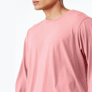 Joli en rose: T-shirt col rond à manches longues en coton peigné Airlume 100%-Style classique, confort doux - Product Image 5