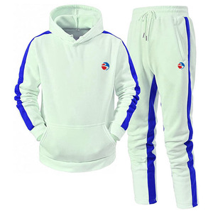 Conjunto Deportivo Informal para Hombre, Talla Grande, para Exteriores, Cómodo, con Capucha, Manga Larga, Pantalones Deportivos Estampados, Invierno 2 en 1 - Product Image 3