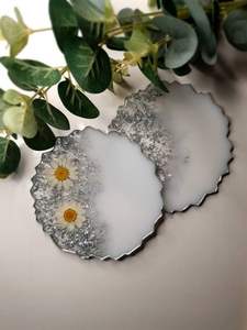 Ensemble de sous-verres faits à la main en résine naturelle petites assiettes de décoration de table bon marché napperons et tapis de restaurant - Product Image 3