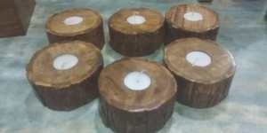 เชิงเทียนไม้เปลือกไม้สีธรรมชาติหรูหราตกแต่งอย่างเรียบง่ายสำหรับบ้านเทศกาลฮาโลวีนเทศกาลอีสเตอร์คริสต์มาสเทศกาลอีสเตอร์ - Product Image 5