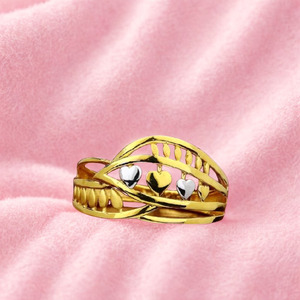 Elegante Anillo de Mujer con Diseño de Corazón Chapado en Oro de 22K |   Elegante Joyería de Moda, Regalo para Niñas |   Anillo de Moda para Mujer - Product Image 3