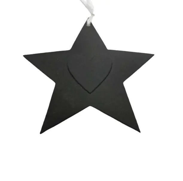 Toptan Metal yıldız şekilli asılı mat siyah renk orta boy duvar asılı dekorasyon el yapımı toplu
