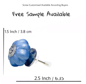 Boutons de melon en céramique bleu ciel néon pour commode de cuisine chambre entrepôt extérieur salon Villa-pour porte de tiroir d'armoire - Product Image 3