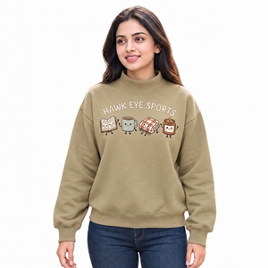 Sudadera de cuello alto para mujer con logo personalizado, de algodón suave, estilo urbano, bordada, de forro polar, oversize - Product Image 1