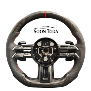Volante Deportivo de Cuero y Fibra de Carbono con Diseño de Libélula para <span class=keywords><strong>Mercedes</strong></span> BENZ W206 X167 Clase G W464 C257 GLA CLA35 CLS 53 G63 GLS63 AMG - Product Image 1