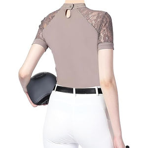 Chemise d'équitation à manches courtes pour femme avec fermeture éclair Style d'équitation moderne - Product Image 2