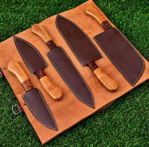 Service OEM ODM de haute qualité personnalisé en gros, PRESTIGE BLADES, ensemble de couteaux de chef, cinq pièces, acier Damas fait à la main à 67 couches - Product Image 2