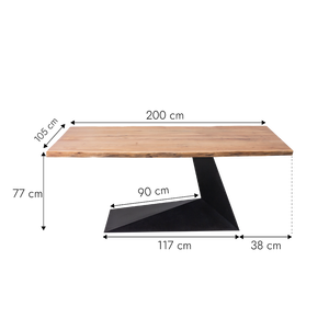 Table à manger suspendue Coco en bois d'acacia et métal - Product Image 5